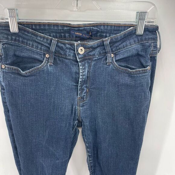 Levi's Womens Tapered Leg Jeans The Original Stretch Mid Rise Dark Wash Blue 10 - Picture 9 of 11
